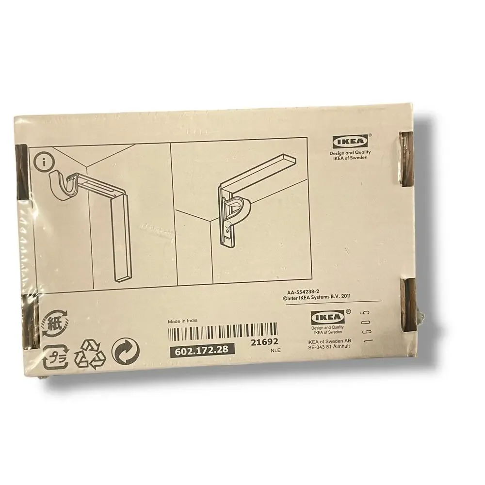 IKEA Betydlig Black Curtain Rod Bracket Wall Ceiling Mount Support Hardware NEW